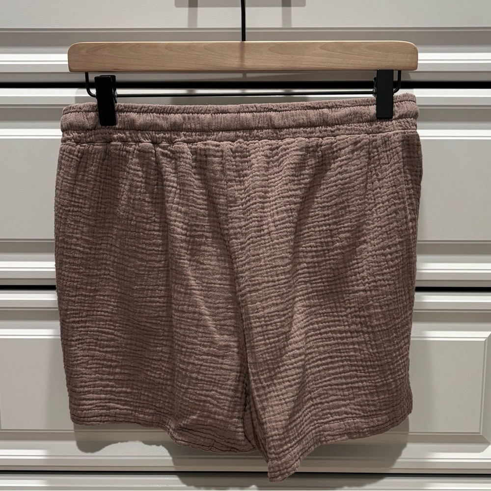 bobi High Waist Tan Women's Gauze Cargo Shorts - Picture 4 of 6